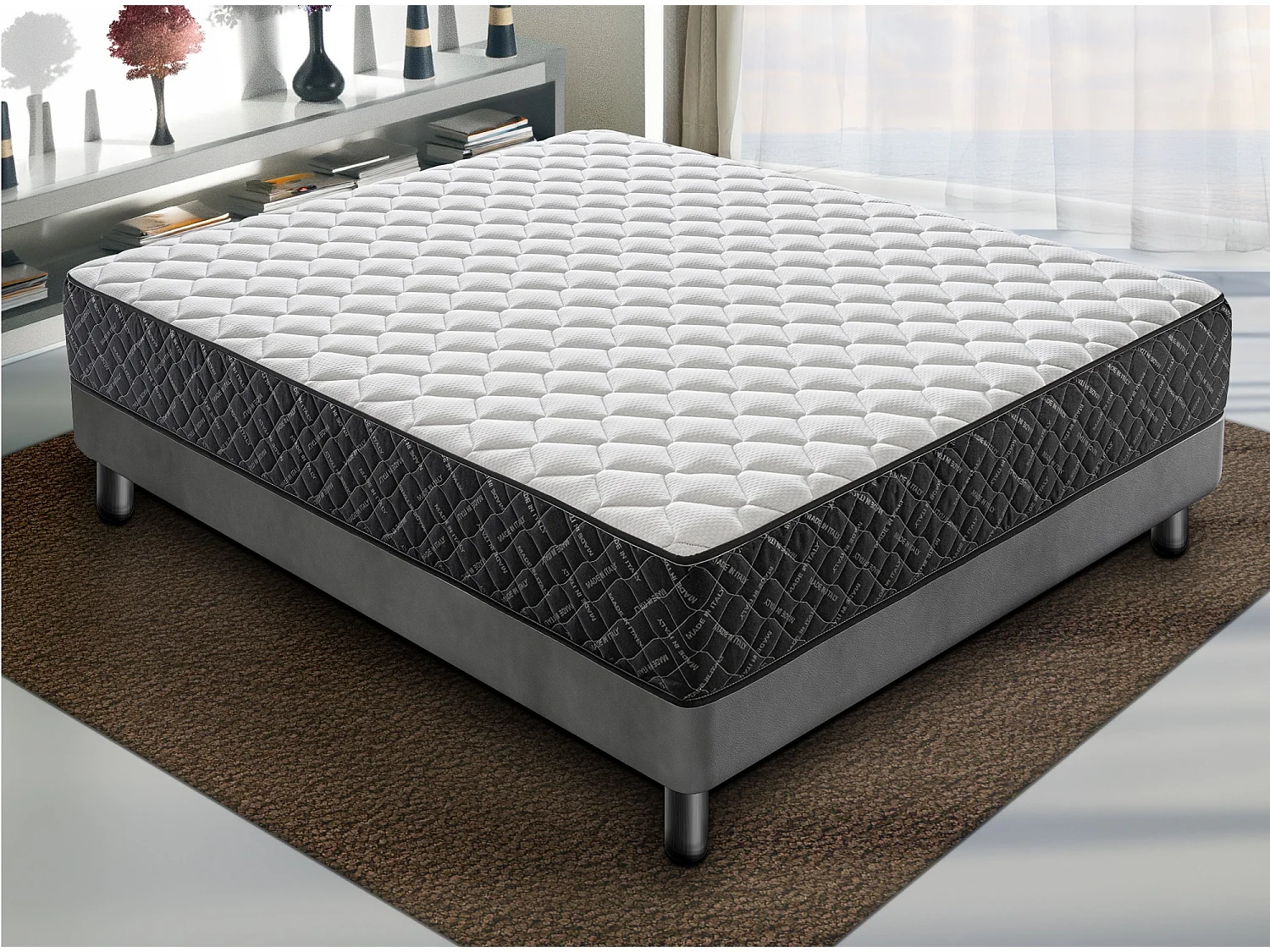 Matelas 120x190 à mémoire de forme - Epaisseur 30 cm - Rigidité H3 9 Zones de Comfort