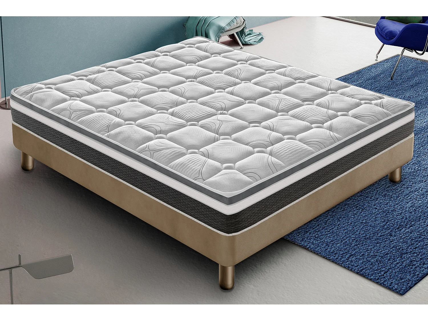Matelas 135x200 mousse à mémoire de forme - haute densité – réversible – epaisseur 20 cm
