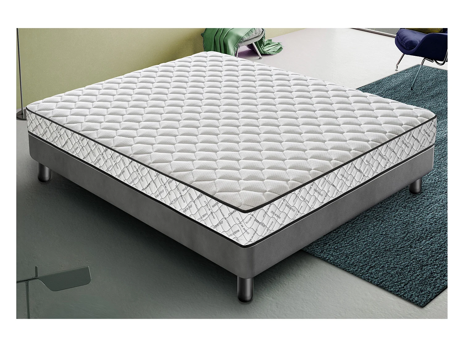 GeheugenMatras 80x200 Memory Foam - Hoogte 20 cm - H3-stijfheid Made in Italy