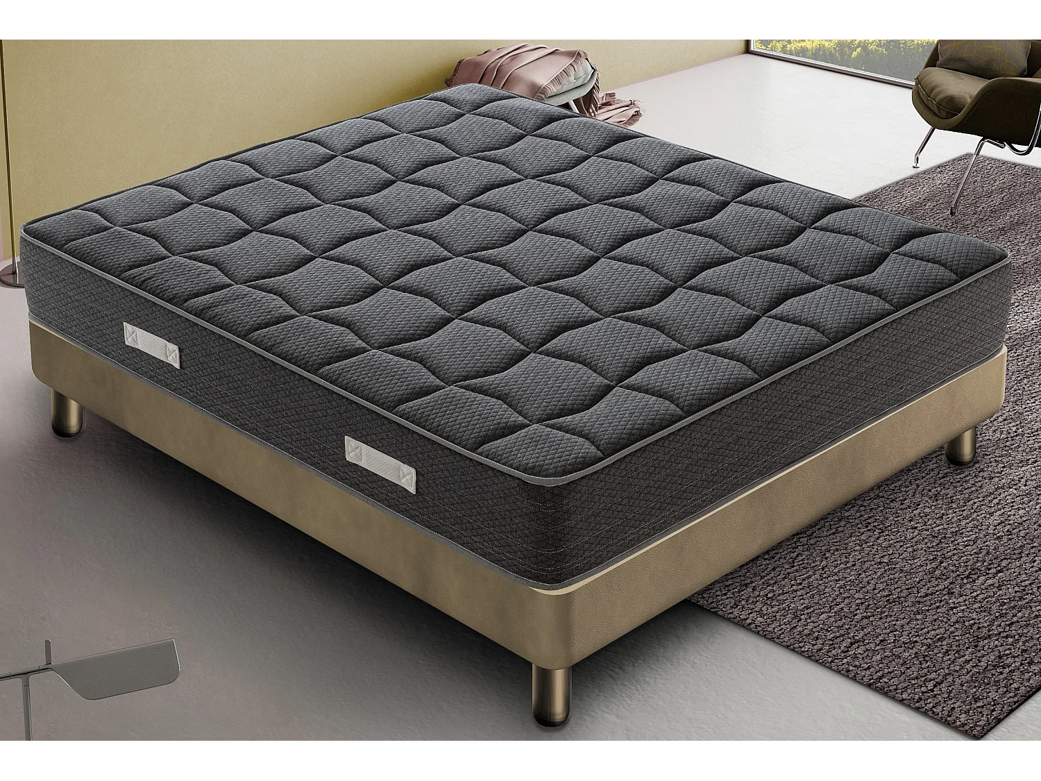 Matelas à mémoire de forme 100x200 - Hauteur 20 cm - Rigidité H4 - Blackmoon