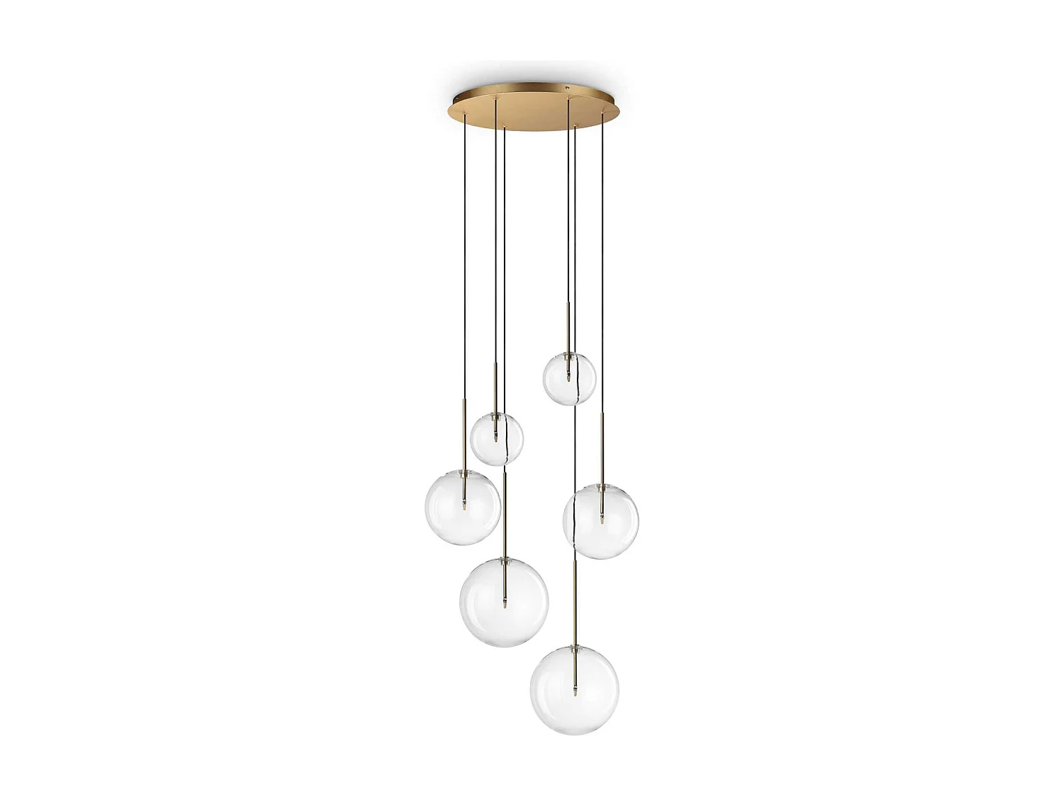 Ideal Lux EQUINOXE Plafonnier suspendu à 6 lampes en laiton