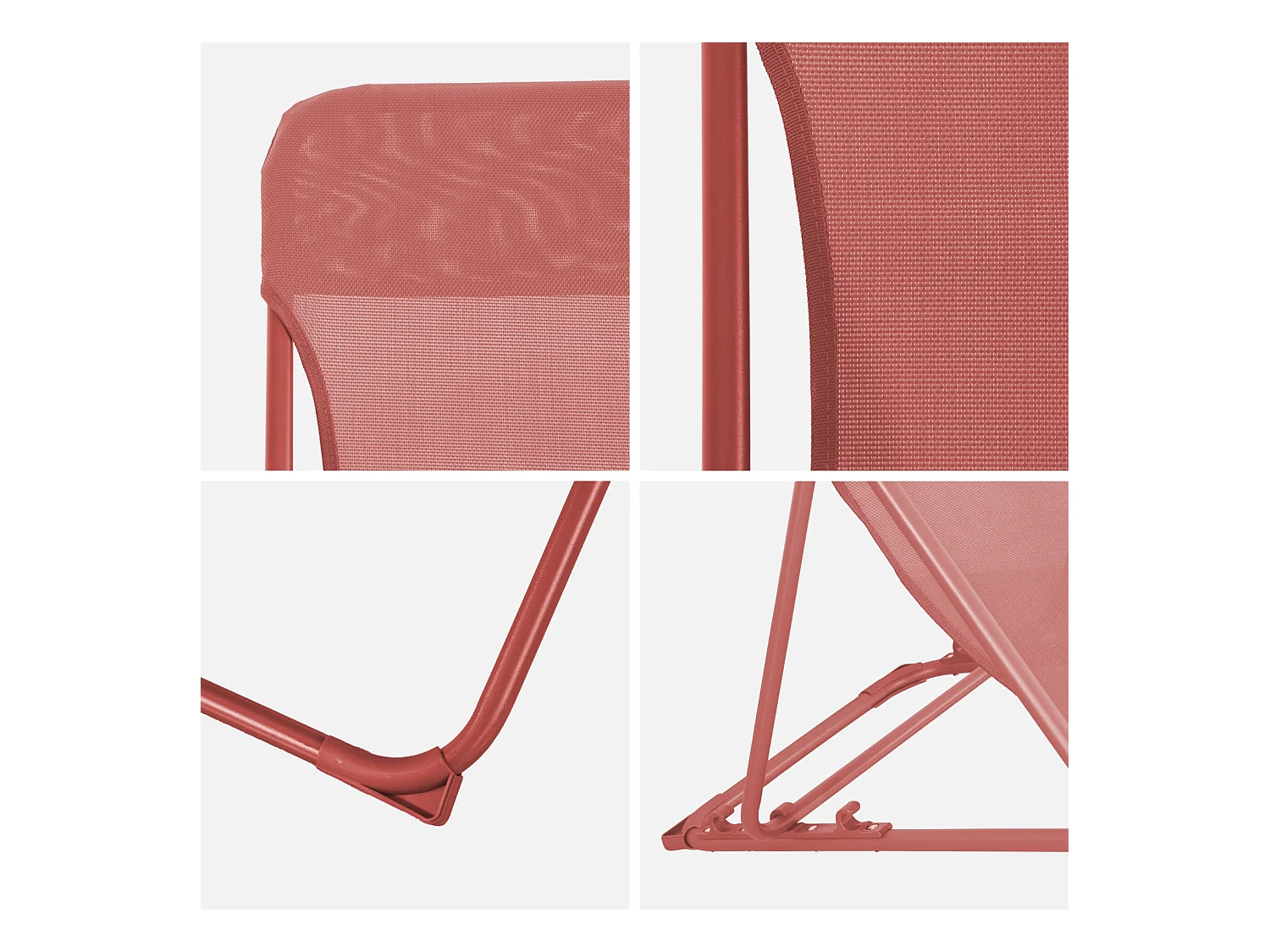 Silla de jardín plegable, set de 4 terracotta
