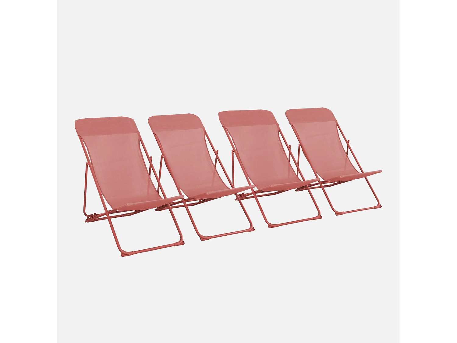 Silla de jardín plegable, set de 4 terracota