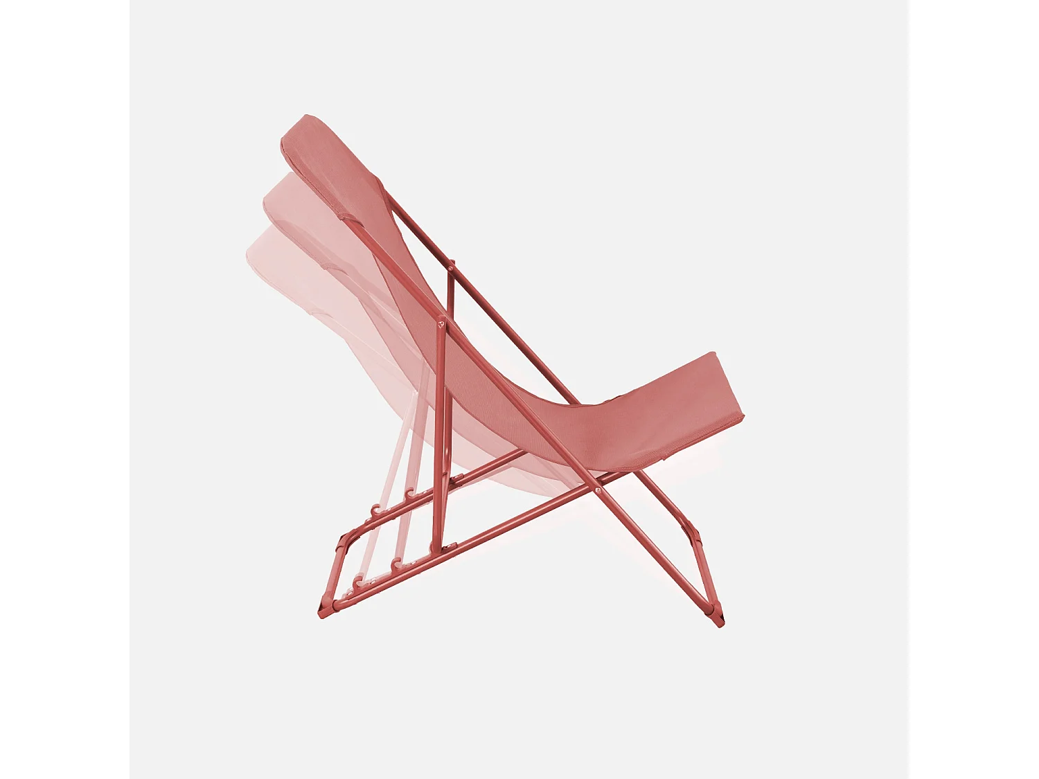 Silla de jardín plegable, set de 4 terracota