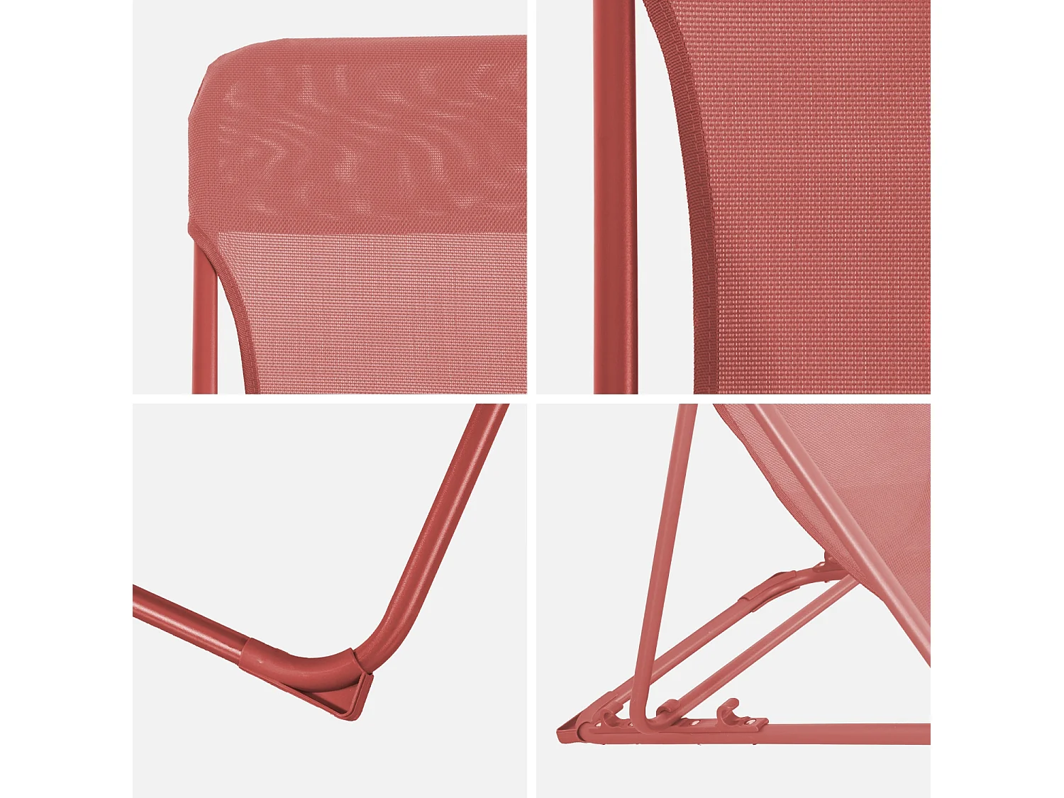 Silla de jardín plegable, set de 4 terracota