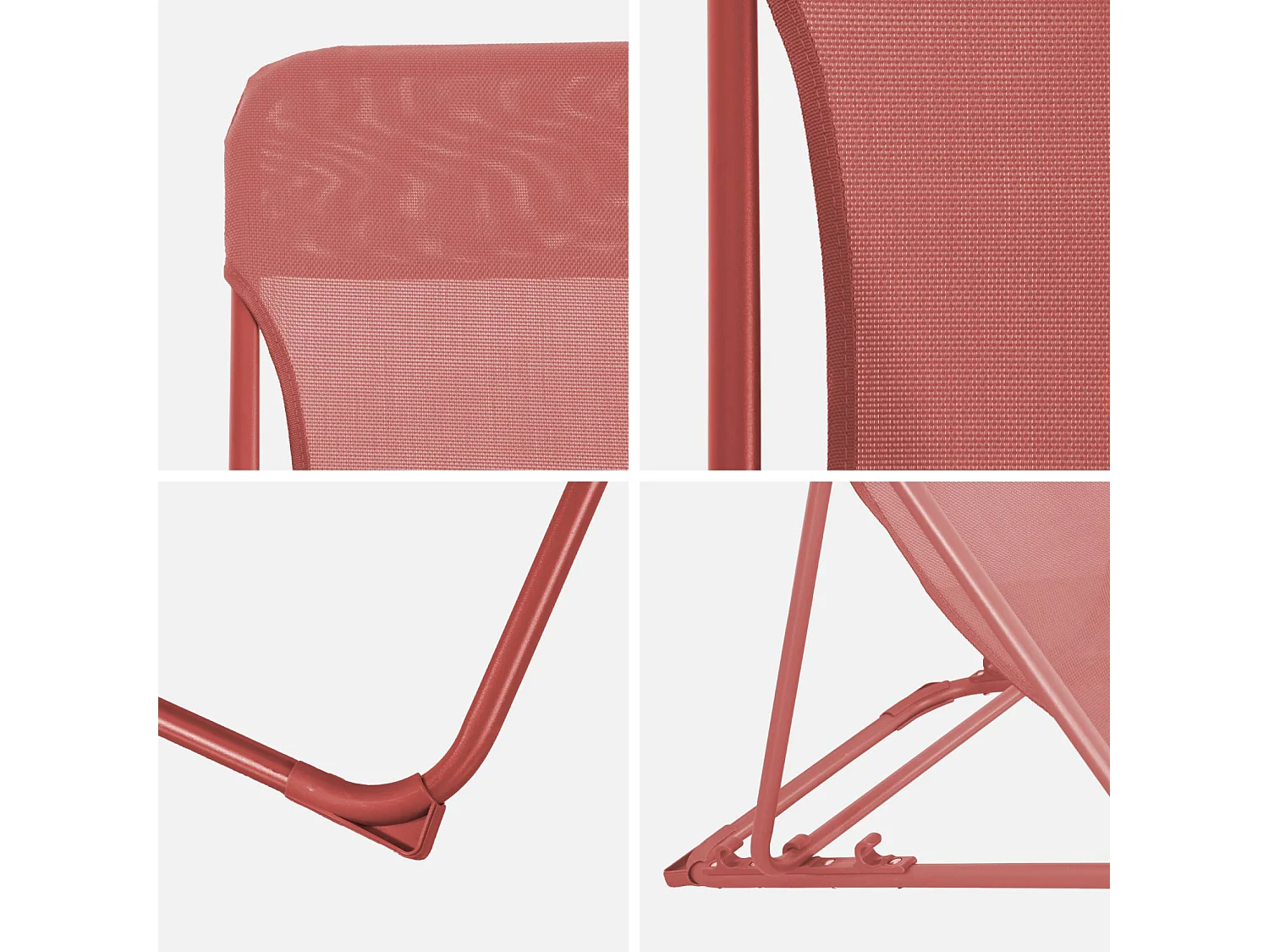 Silla de jardín plegable, set de 4 terracota