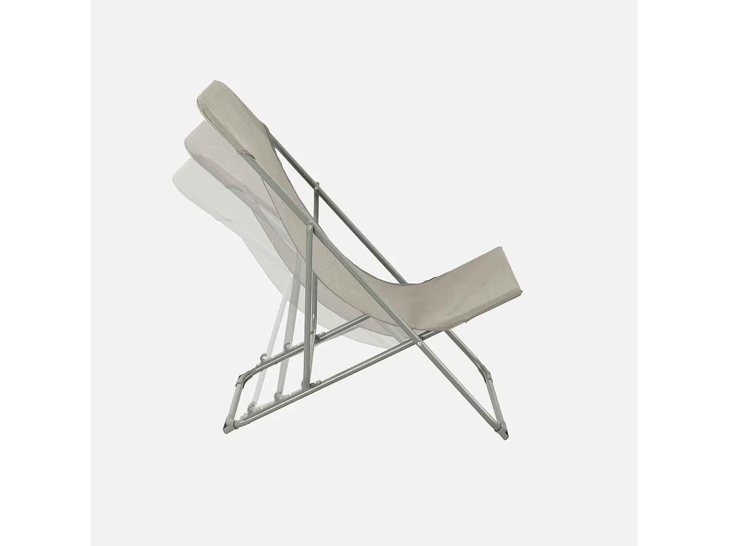 Lot de 4 chaises pliantes LIVORNO en acier / textilene. kaki. 83 x 88 x 95 cm