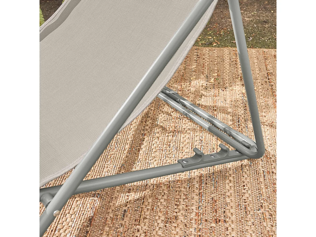 Lot de 4 chaises pliantes LIVORNO en acier / textilene. kaki. 83 x 88 x 95 cm