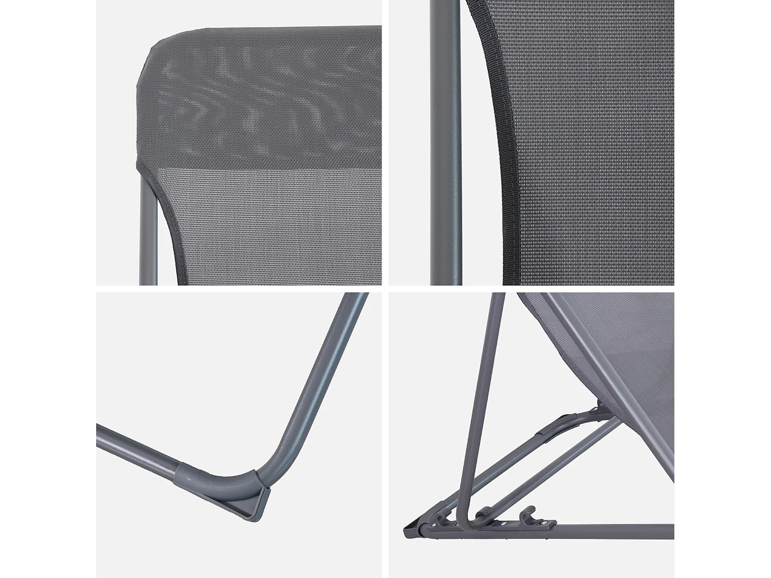 Silla de jardín plegable, set de 2 antracita