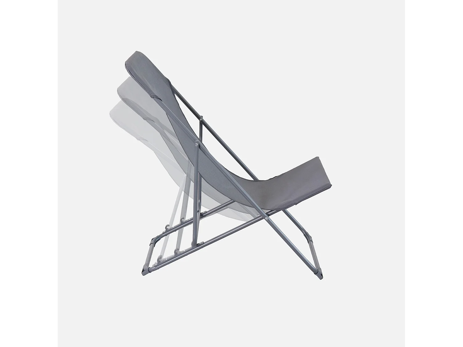 Lot de 4 chaises pliantes LIVORNO en acier / textilene. anthracite. 83 x 88 x 95 cm