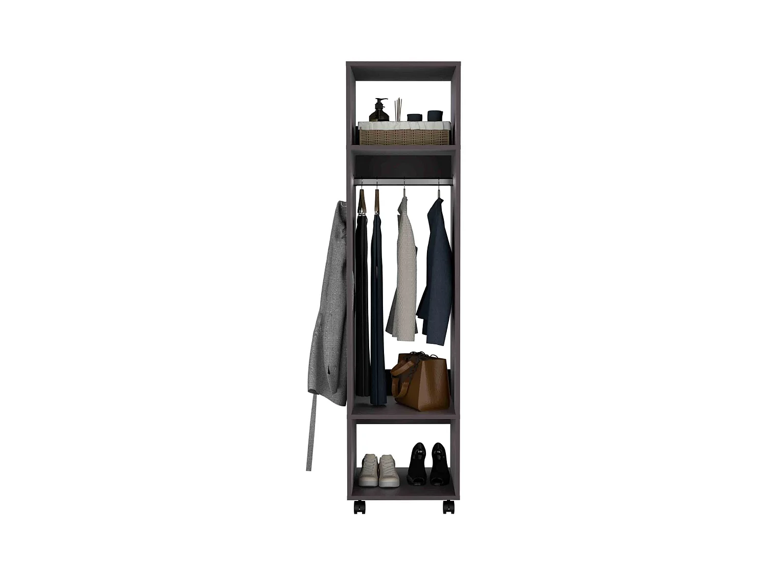 Armadio Custer da 160 cm con specchio, wengé