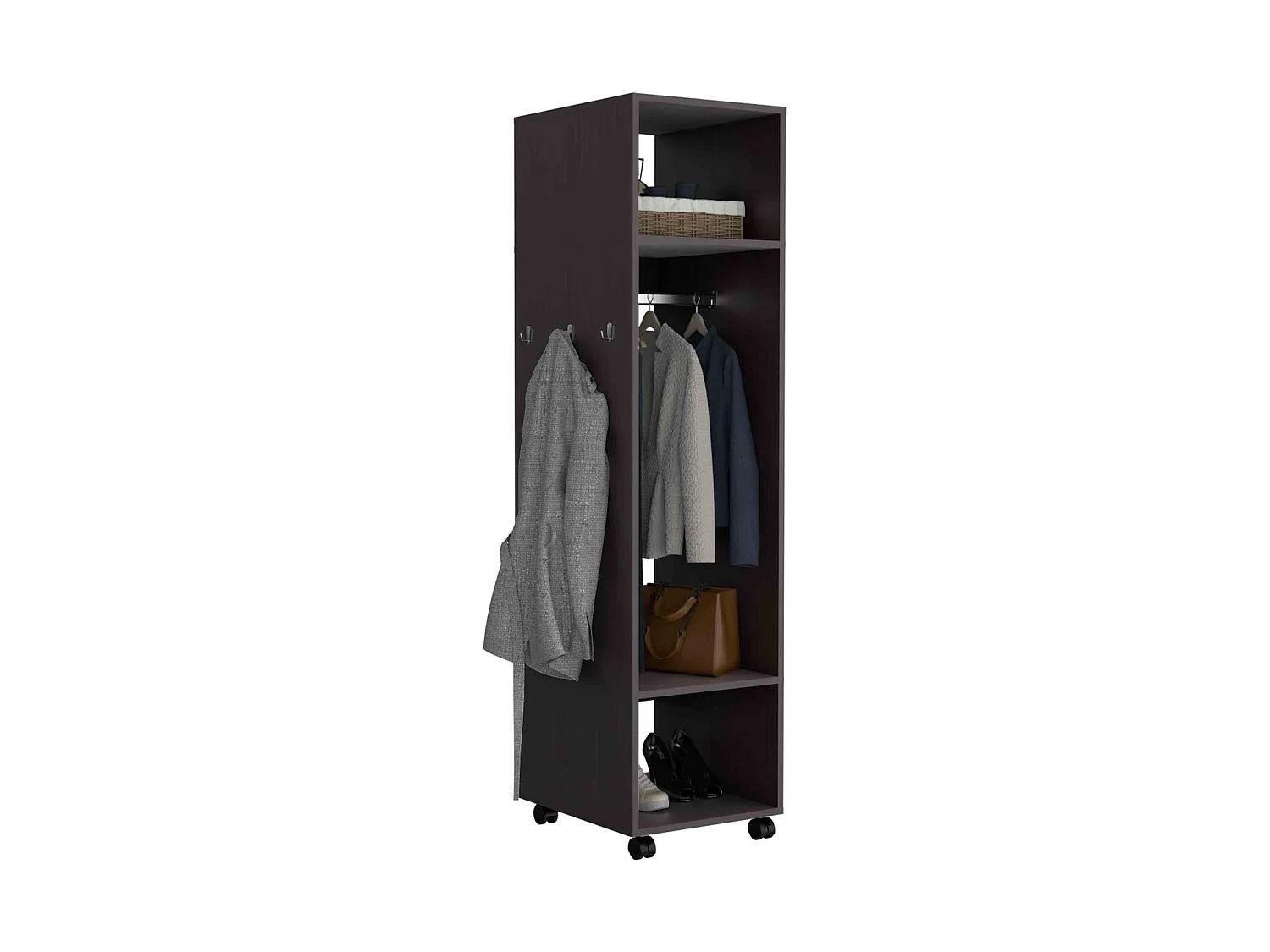 Armadio Custer da 160 cm con specchio, wengé