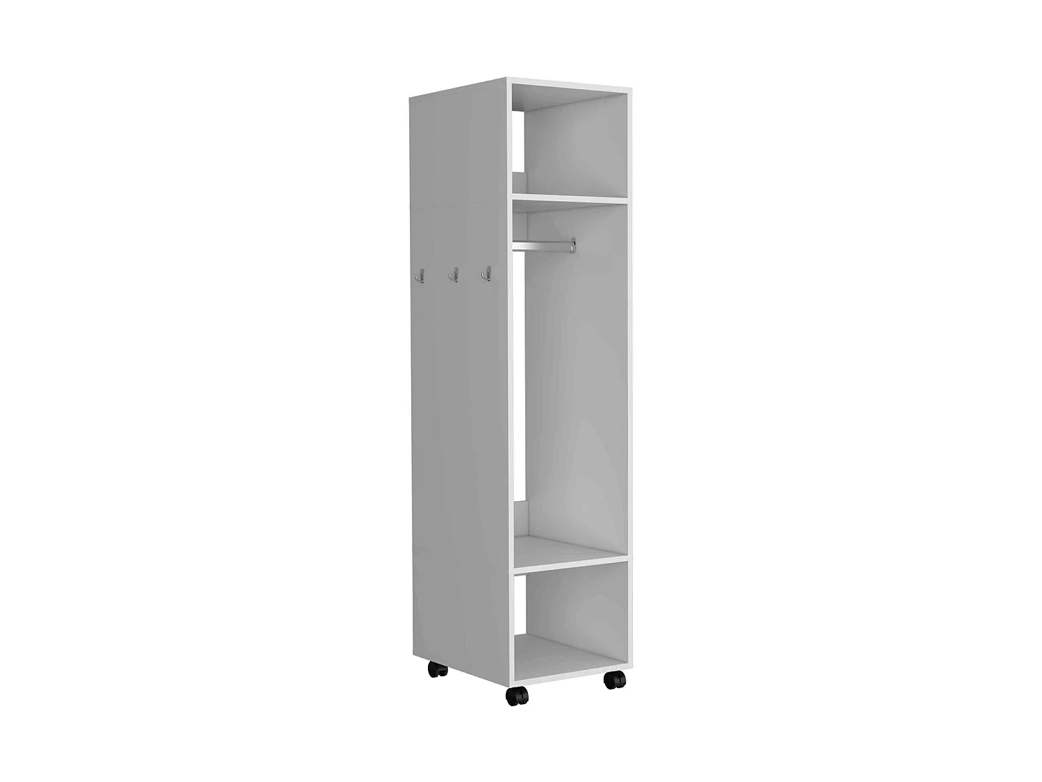 Roupeiro Custer de 160 cm com espelho, branco