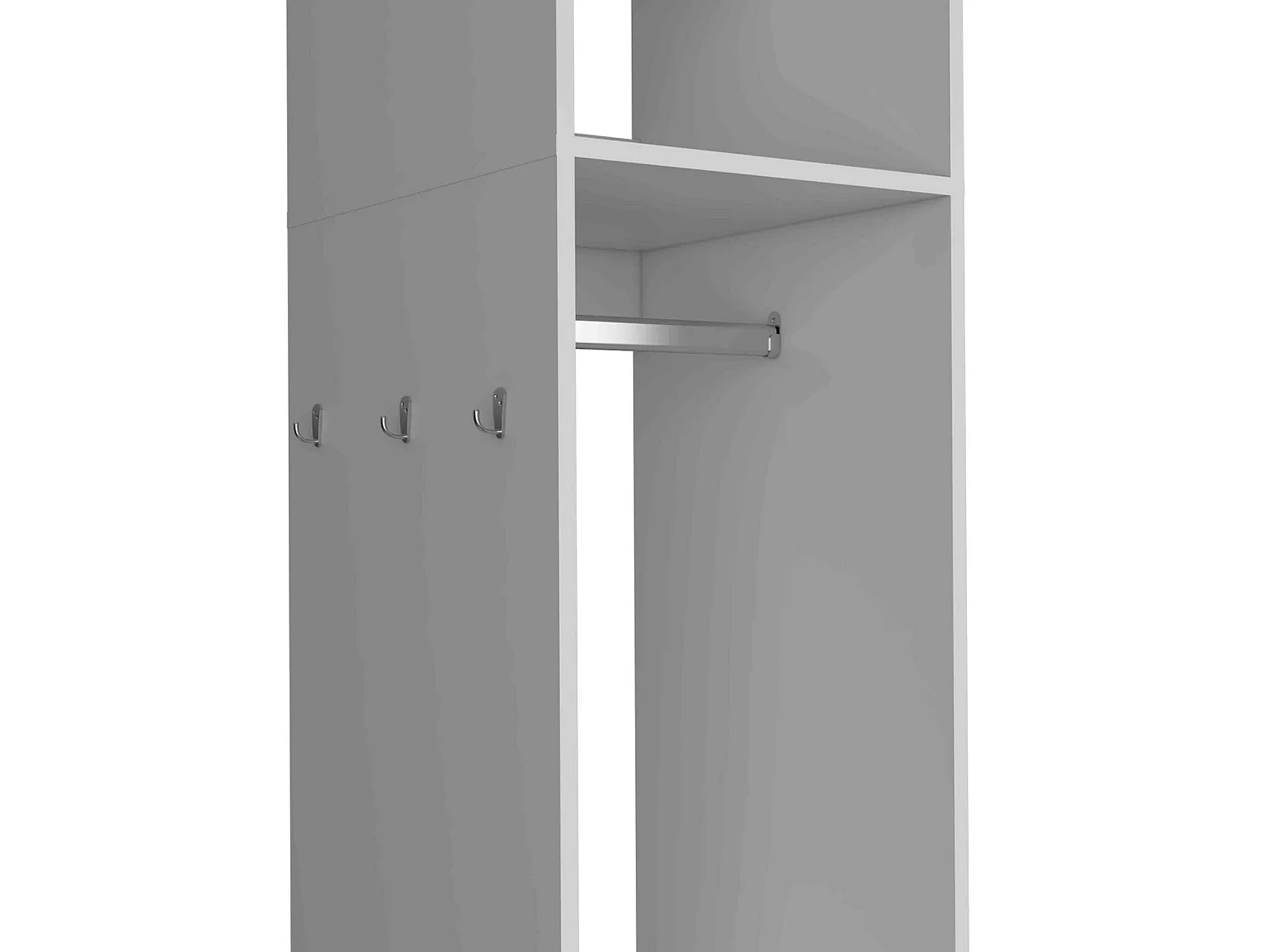 Roupeiro Custer de 160 cm com espelho, branco