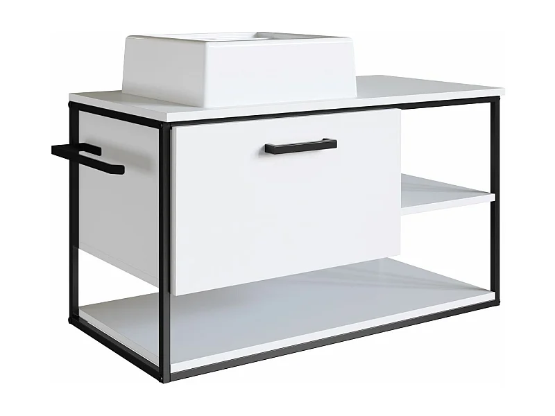 Mueble De Baño Con Encimera 80 Cm Blanco