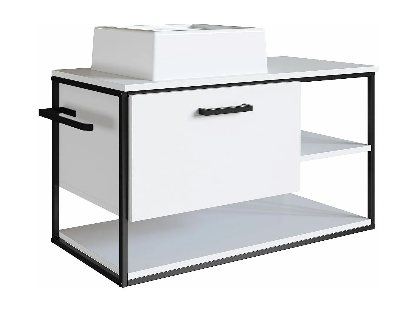 Mueble De Baño Con Encimera 80 Cm Blanco