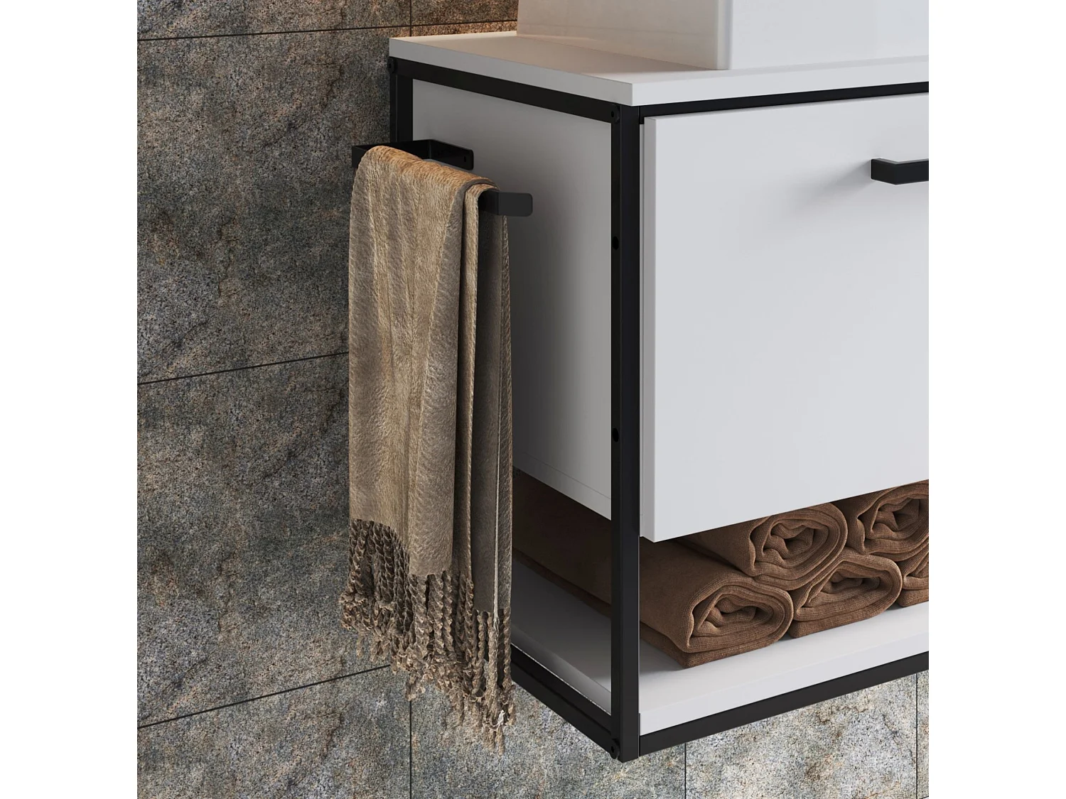 Mueble De Baño Con Encimera 80 Cm Blanco