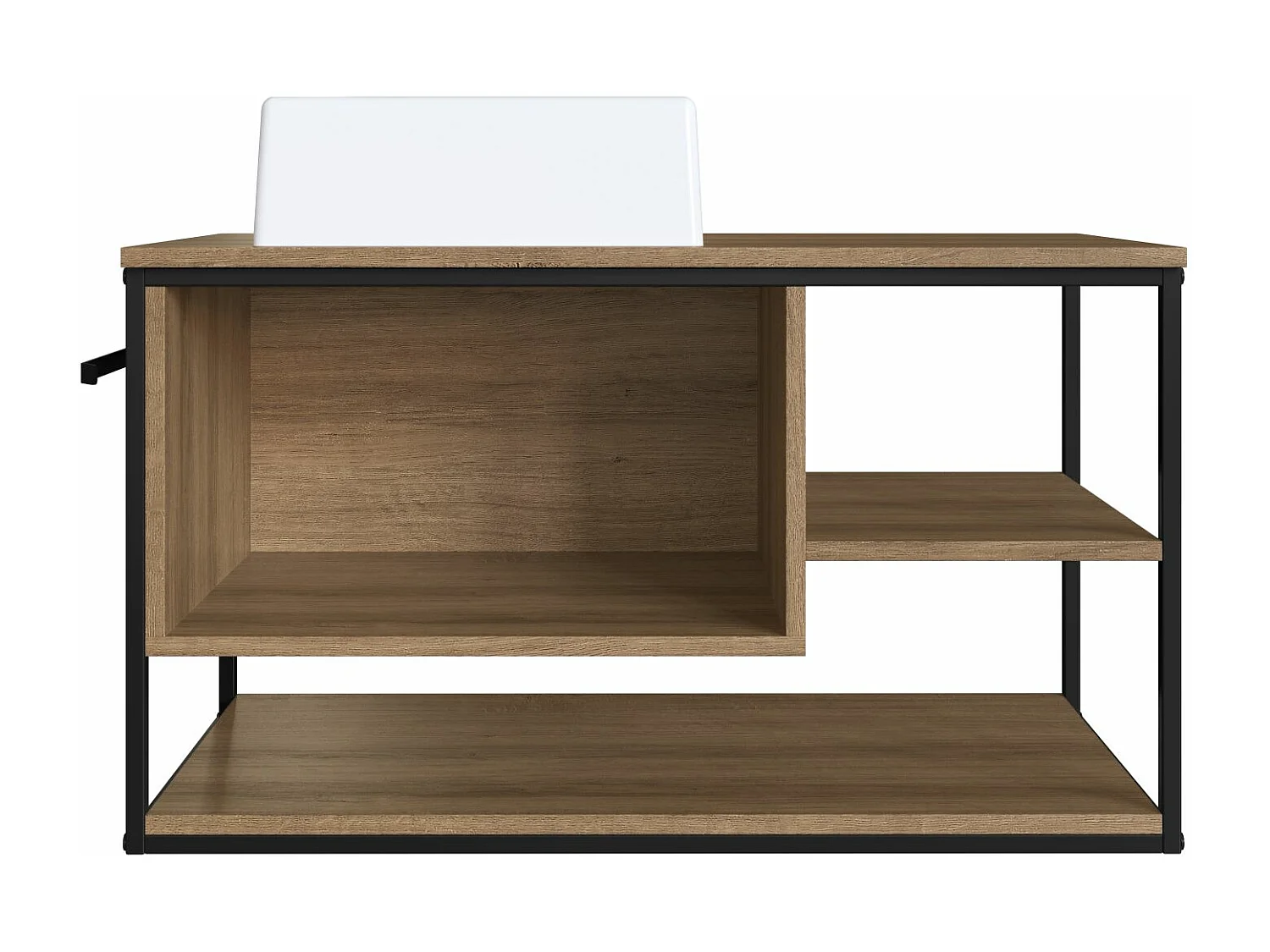 Mueble De Baño Con Encimera 80 Cm Negro/Miel