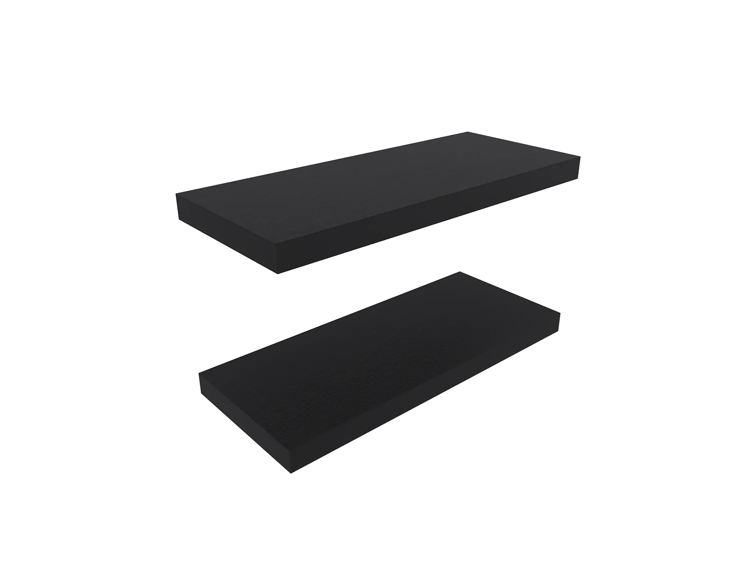 Mensola galleggiante nera in melamina con 2 ripiani, 3,8 cm X 80 cm X 25 cm