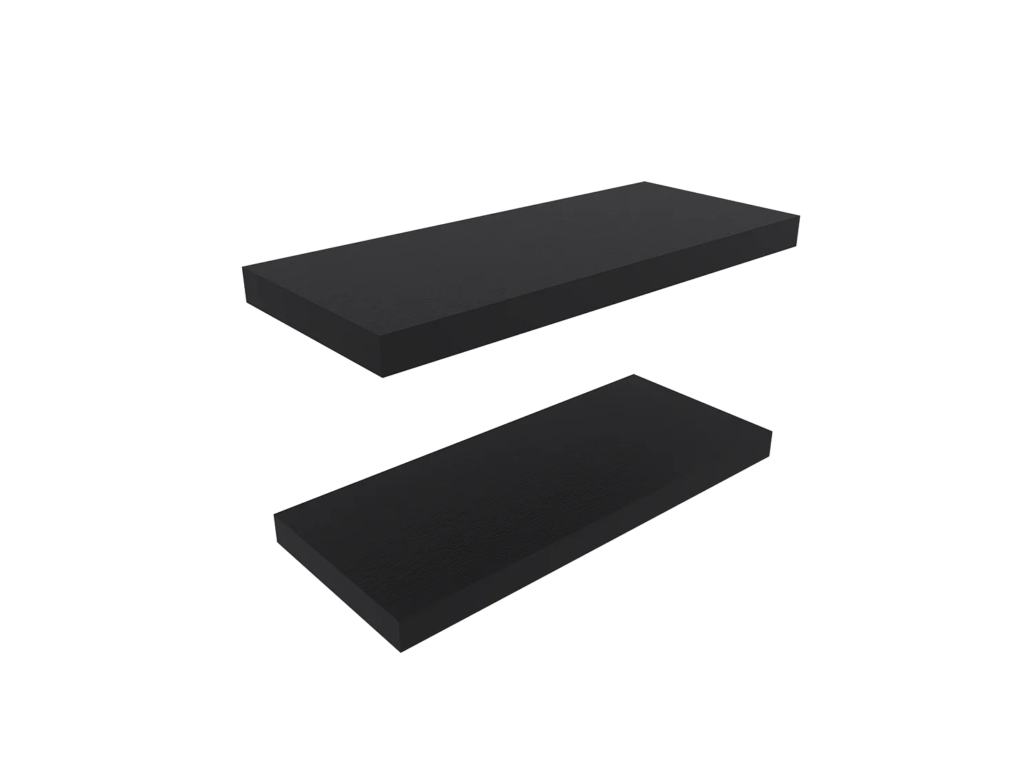 Estante flotante negro en melamina con 2 estantes , 3.8 cm  X 80 cm  X 25 cm