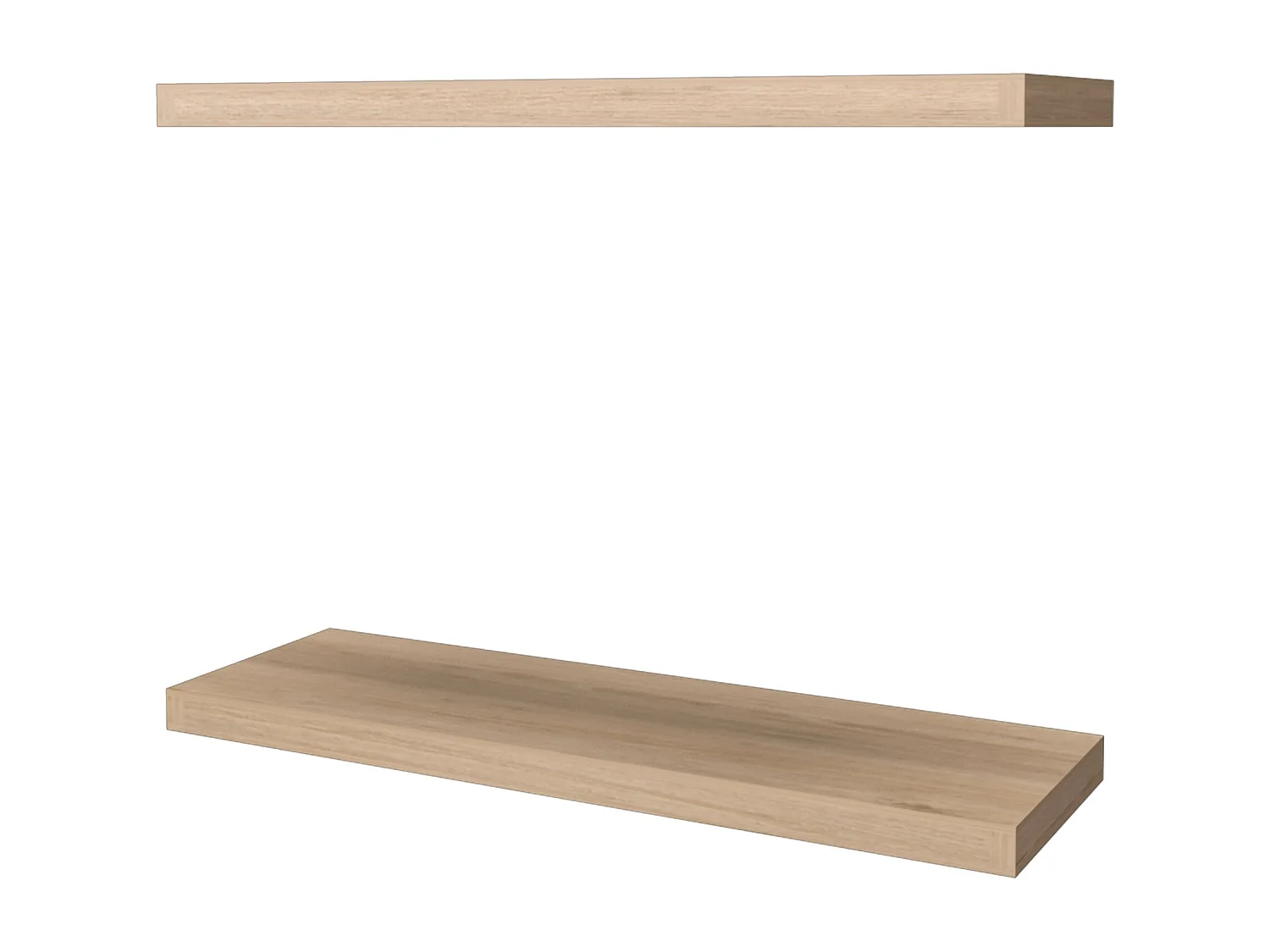 Mensola galleggiante rovere in melamina con 2 ripiani , 3,8 cm X 80 cm X 25 cm