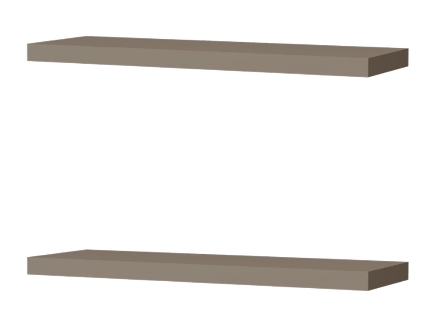 Prateleira flutuante em melamina taupe com 2 prateleiras , 3,8 cm X 80 cm X 25 cm