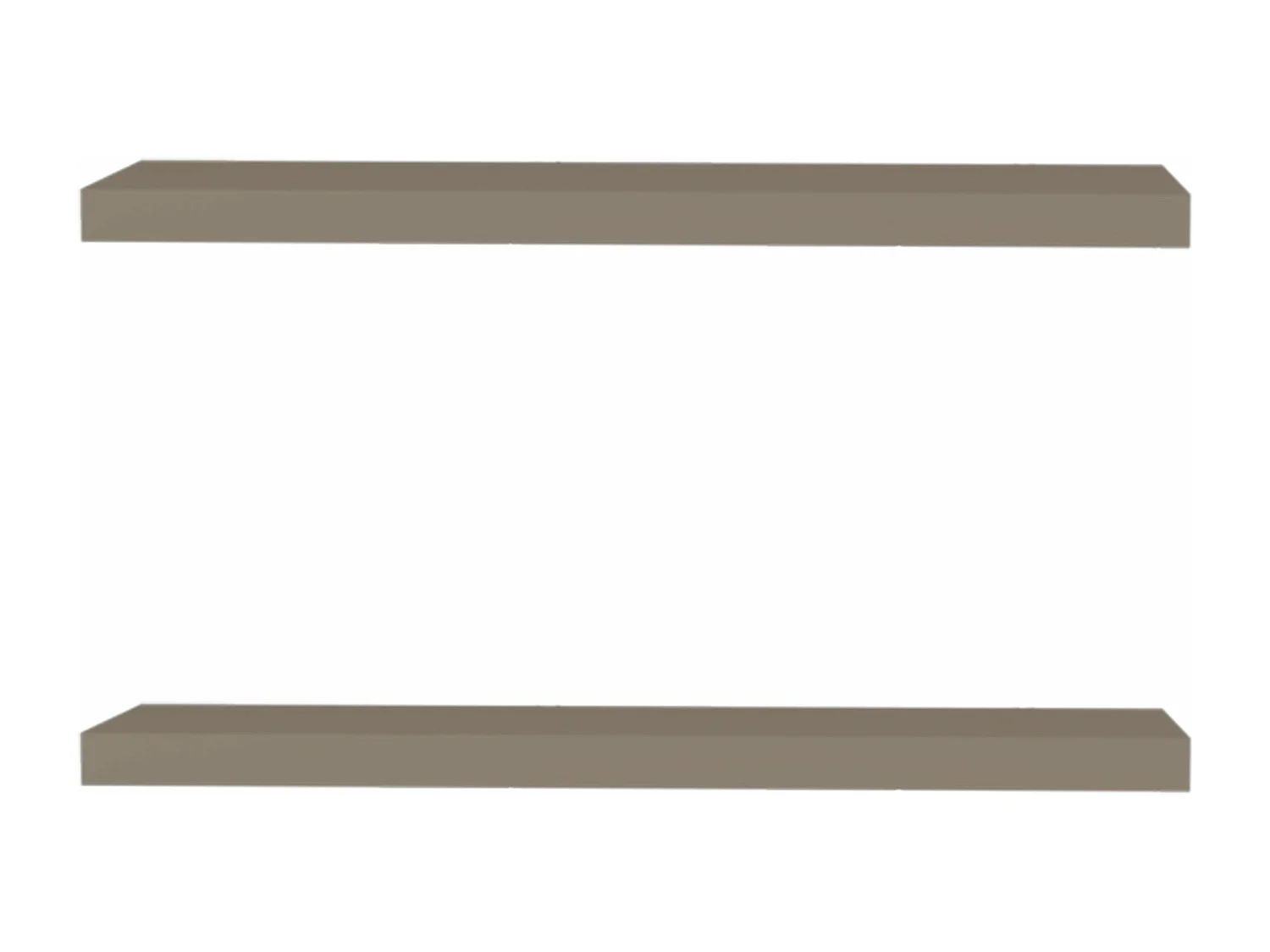 Prateleira flutuante em melamina taupe com 2 prateleiras , 3,8 cm X 80 cm X 25 cm