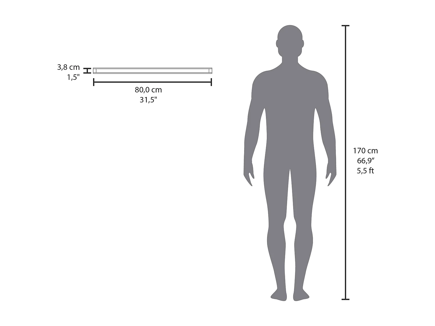 Estante flotante taupe en melamina con 2 estantes , 3.8 cm  X 80 cm  X 25 cm