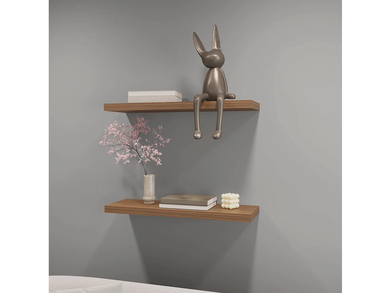 Etagère flottante en mélamine gallois avec 2 étagères , 3.8 cm X 80 cm X 25 cm