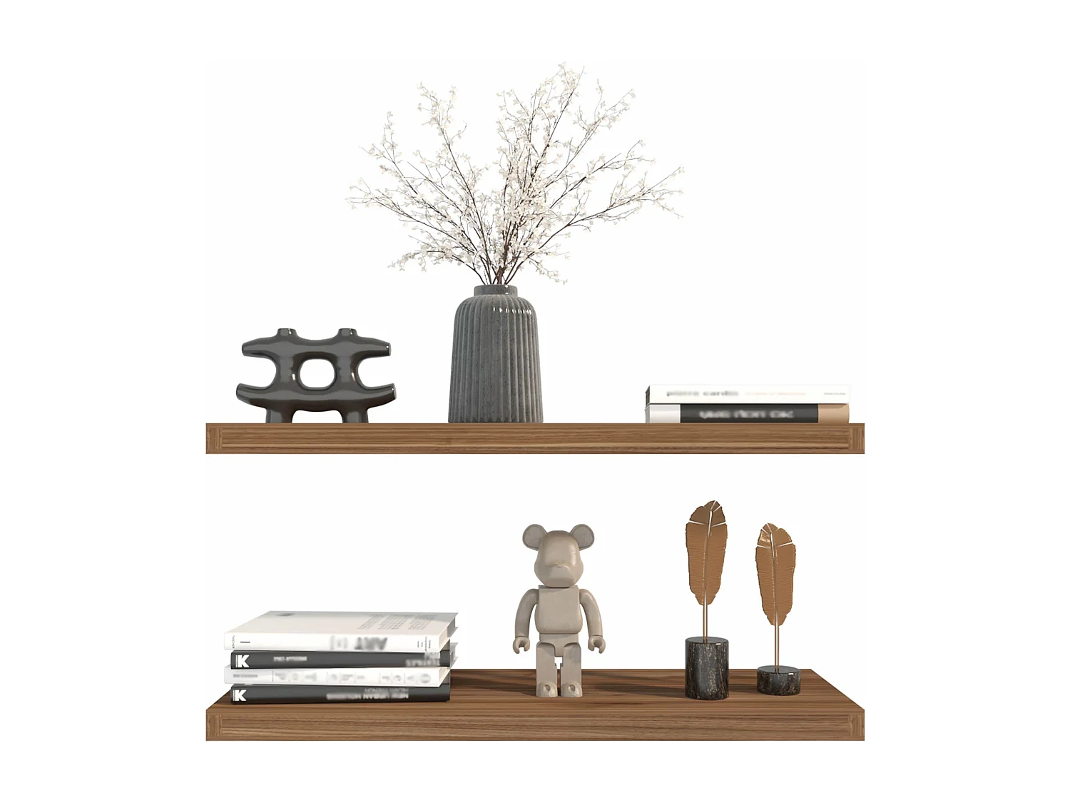 Etagère flottante en mélamine gallois avec 2 étagères , 3.8 cm X 80 cm X 25 cm