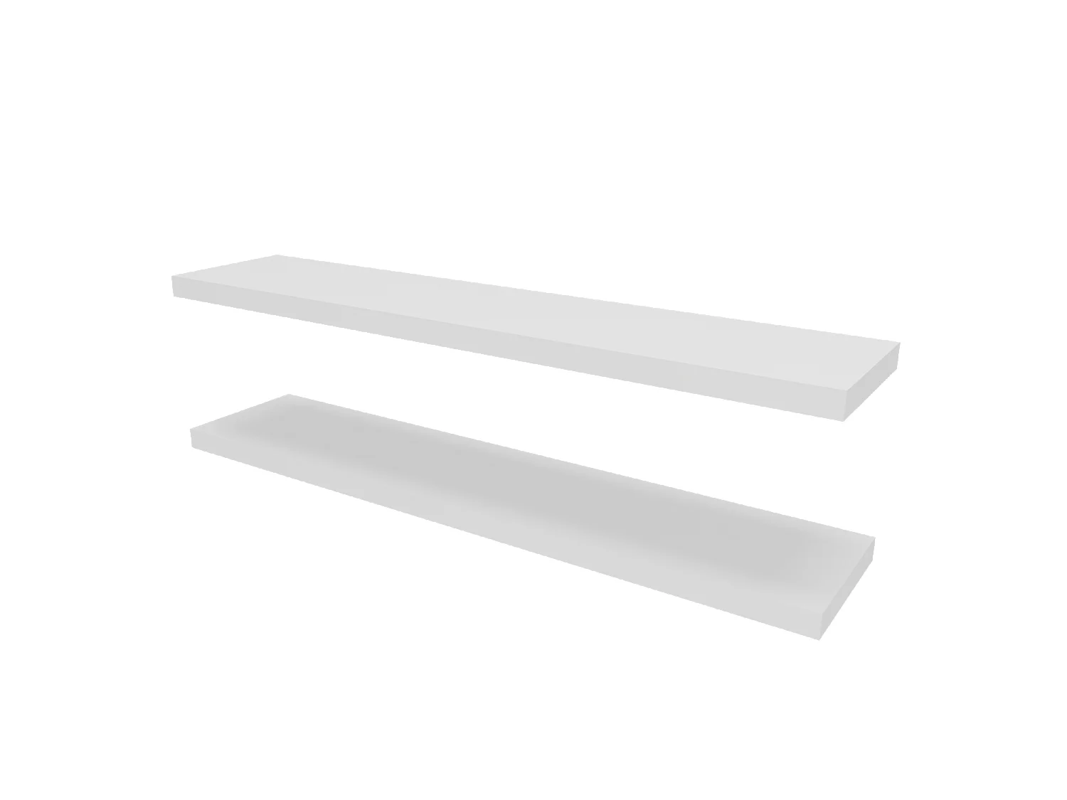 Estante flotante blanco en melamina con 2 estantes , 3.8 cm  X 120 cm  X 25 cm