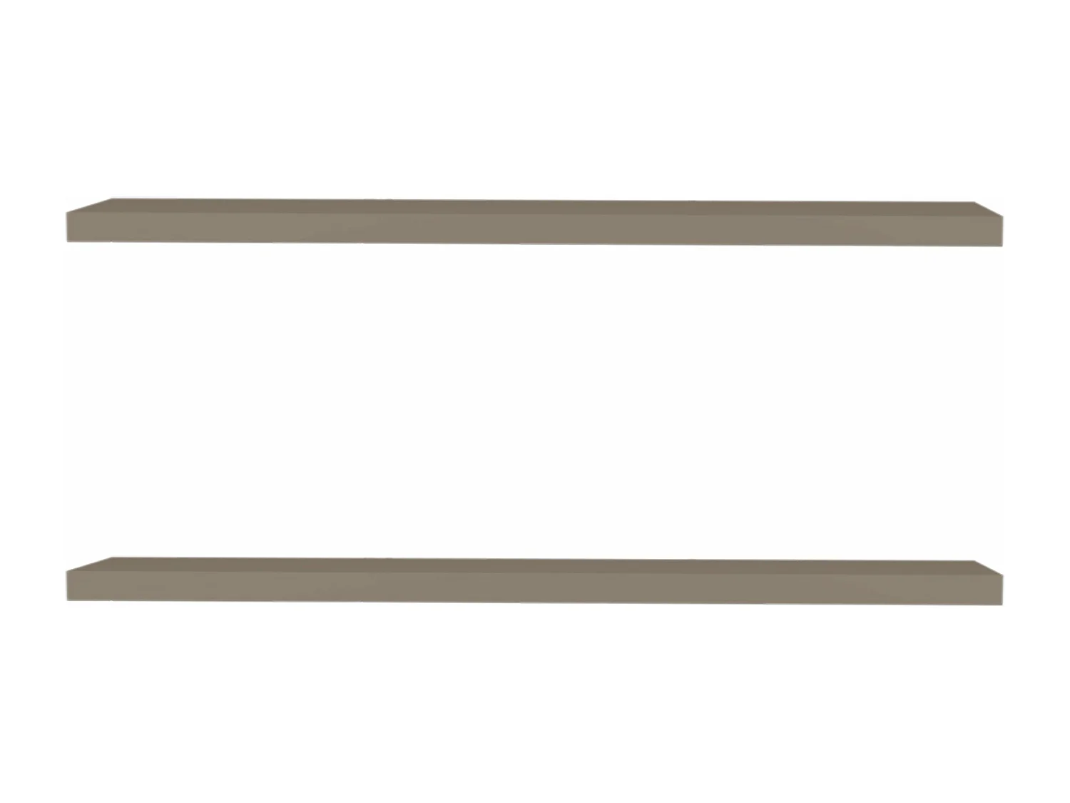 Prateleira flutuante em melamina taupe com 2 prateleiras , 3,8 cm X 120 cm X 25 cm