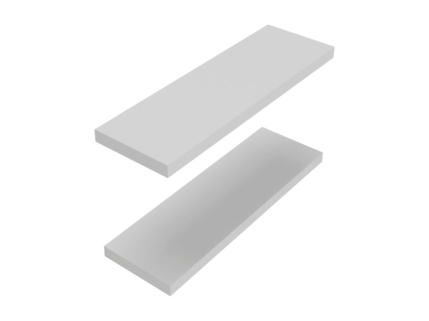 Prateleira flutuante branca em melamina com 2 prateleiras, 3,8 cm X 80 cm X 25 cm