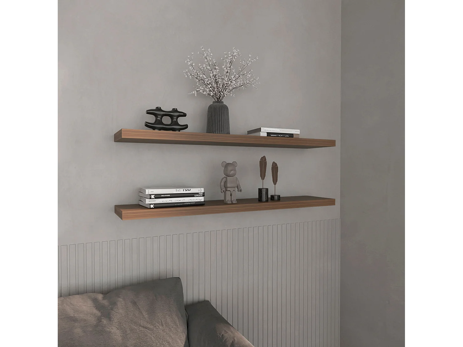 Estante flotante gales en melamina con 2 estantes , 3.8 cm  X 120 cm  X 25 cm