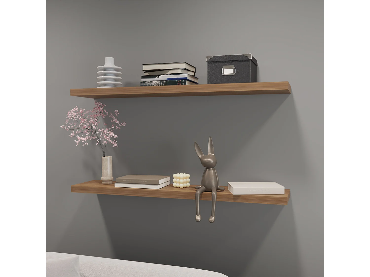 Etagère flottante en mélamine gallois avec 2 étagères , 3.8 cm X 120 cm X 25 cm