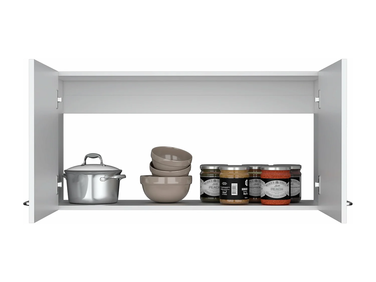 Meuble de cuisine Napoles en mélaminé avec 2 portes et de nombreux rangements , Blanc , 49 cm X 100 cm X 32 cm