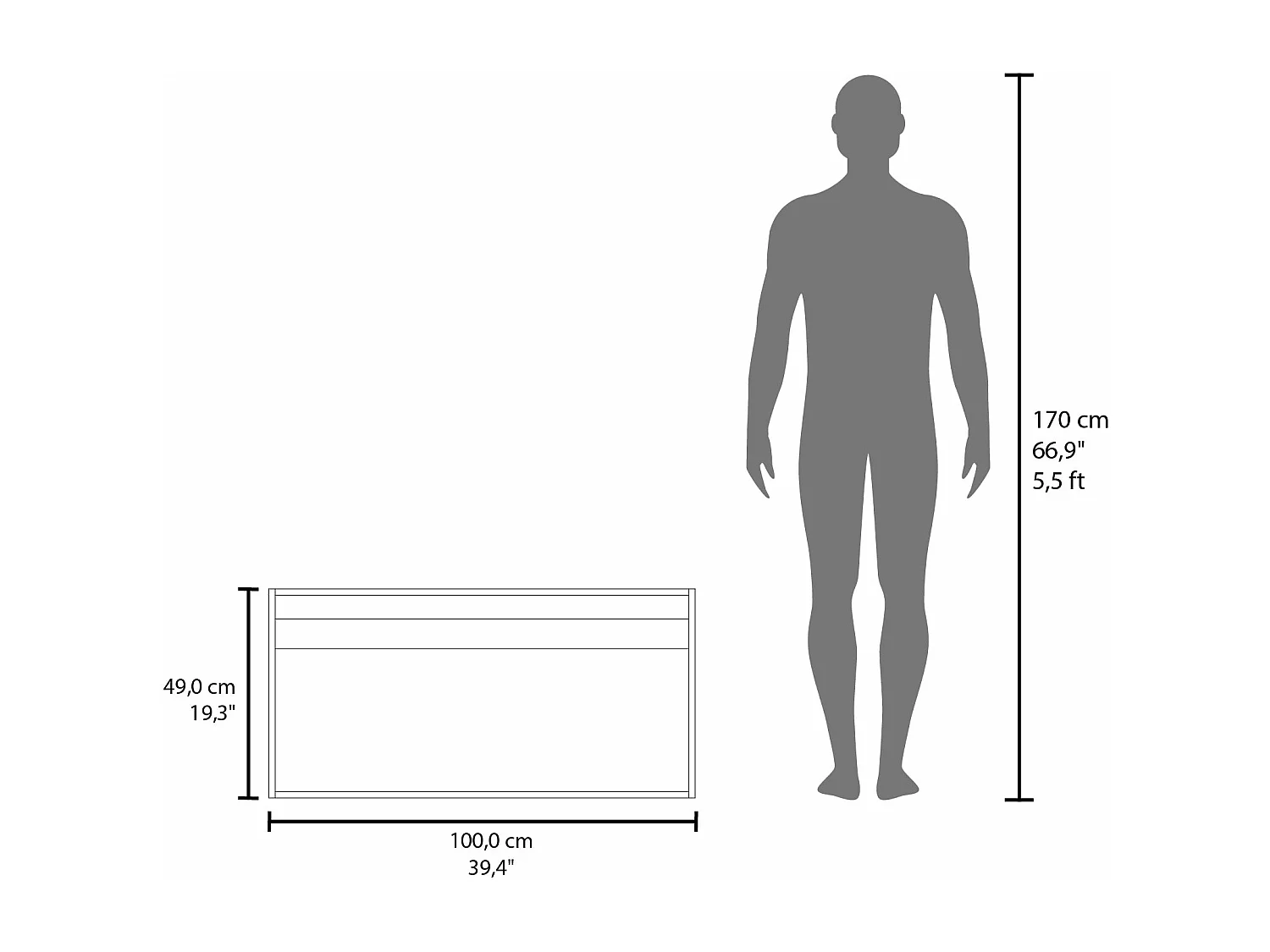 Móvel de cozinha Napoles em melamina com 2 portas e amplo espaço de arrumação , Branco , 49 cm X 100 cm X 32 cm