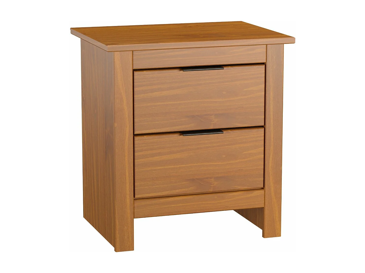 Mesita De Noche Robusta 2 Cajones Color Pino