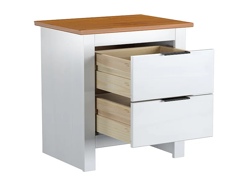 Mesita De Noche Robusta 2 Cajones Blanco
