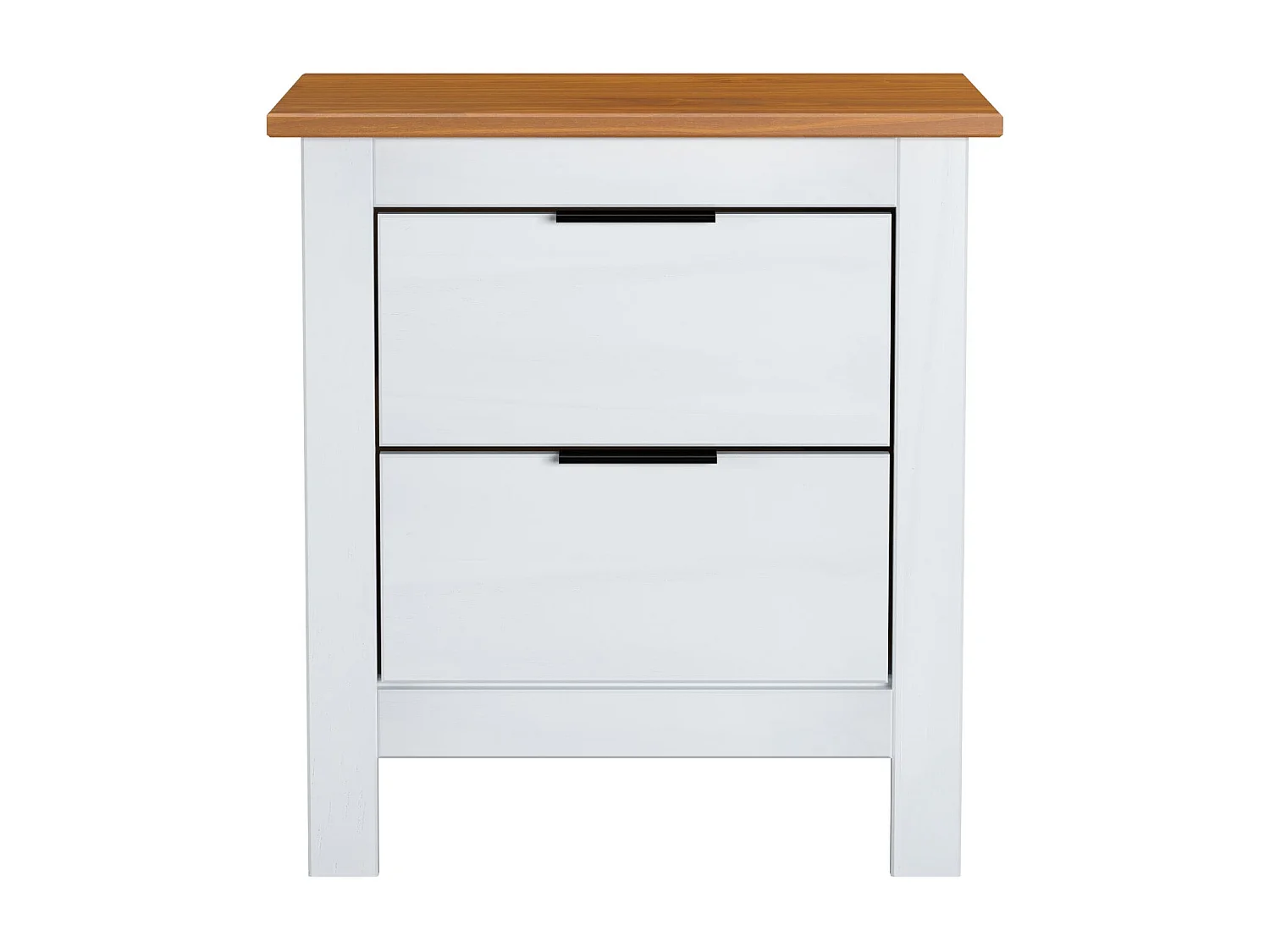 Mesita De Noche Robusta 2 Cajones Blanco