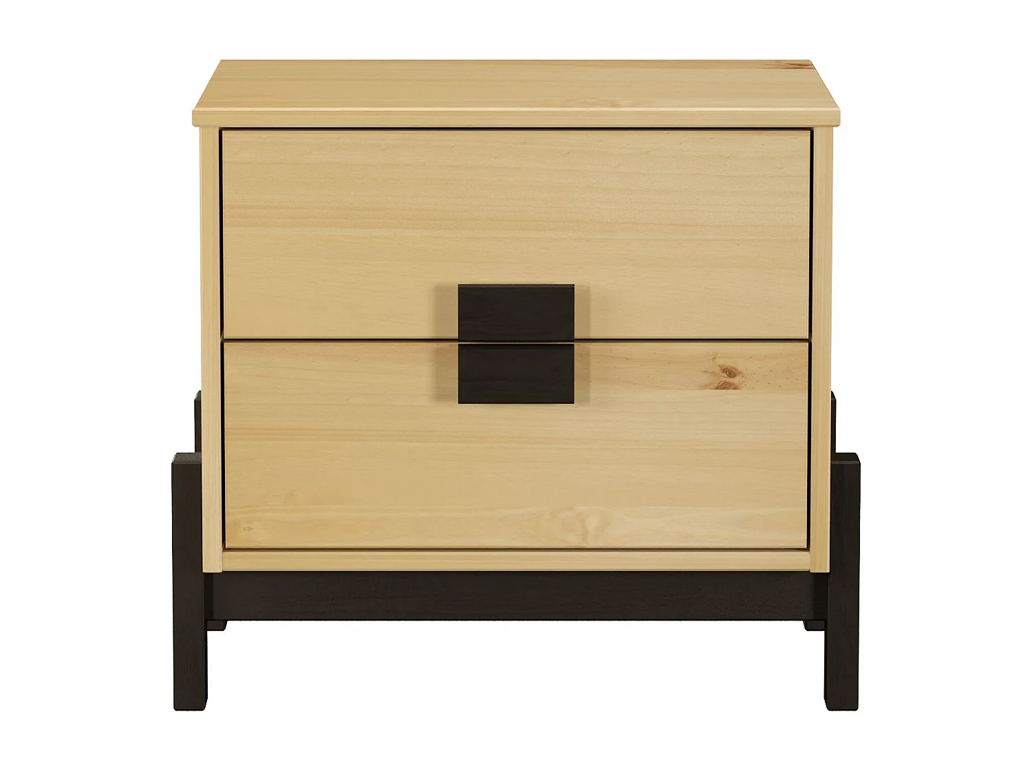 Mesita De Noche 2 Cajones De Pino