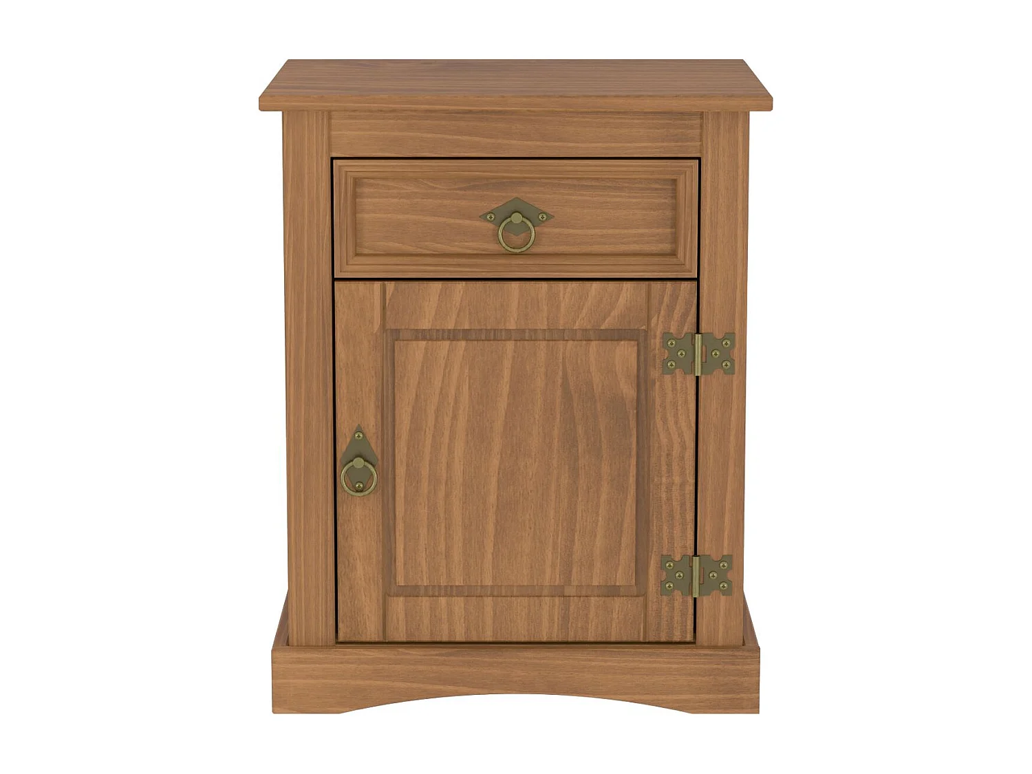 Mesita De Noche 1 Puerta Con 1 Cajon Rustica De Pino