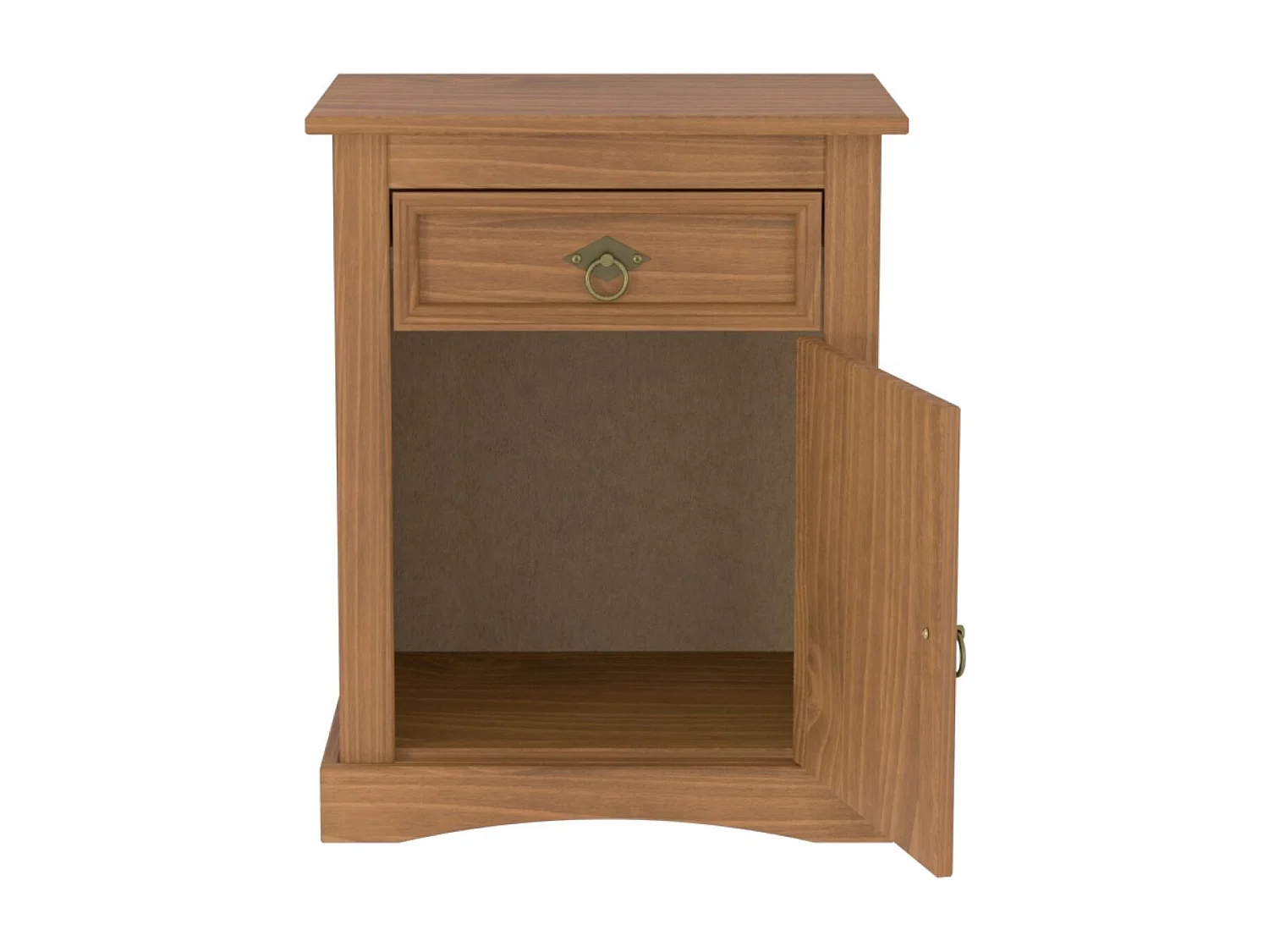 Mesita De Noche 1 Puerta Con 1 Cajon Rustica De Pino