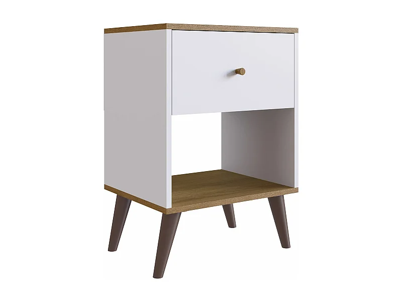 Mesita De Noche 1 Cajon Blanco/Miel