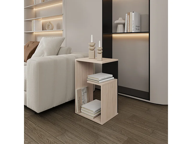 Mesa auxiliar everett en melamina con 3 estantes , Multicolor , 63.4 cm  X 39.8 cm  X 30 cm