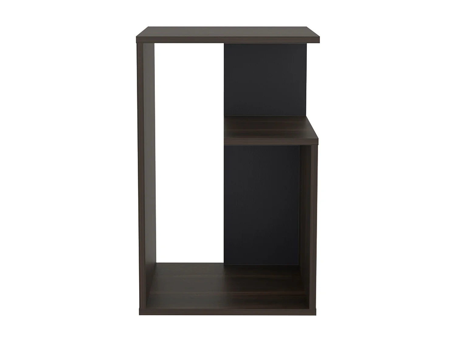 Mesa auxiliar everett en melamina con 3 estantes , Marrón , 63.4 cm  X 39.8 cm  X 30 cm