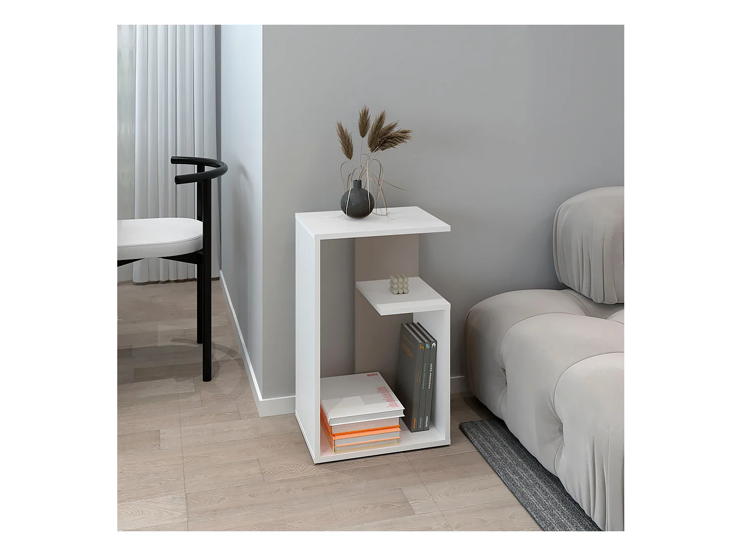 tavolino everett in melamina con 3 ripiani , Multicolore , 63,4 cm X 39,8 cm X 30 cm