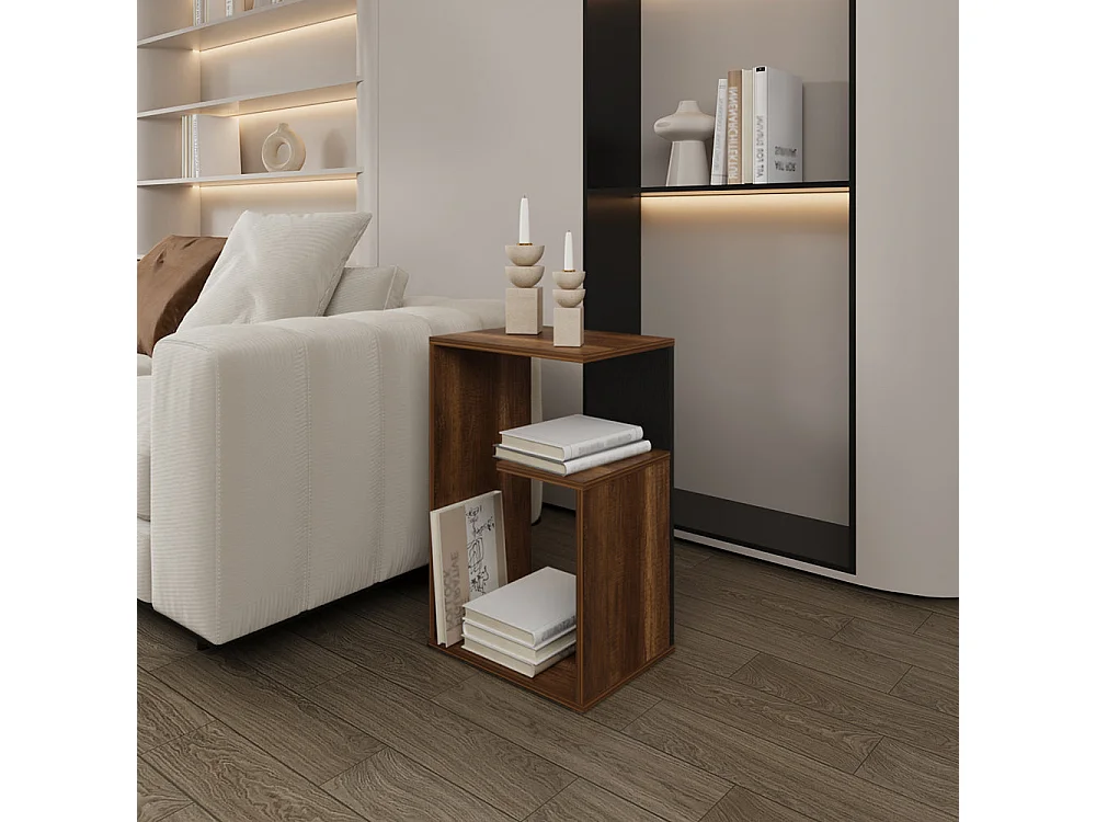 Mesa auxiliar everett en melamina con 3 estantes , Multicolor , 63.4 cm  X 39.8 cm  X 30 cm