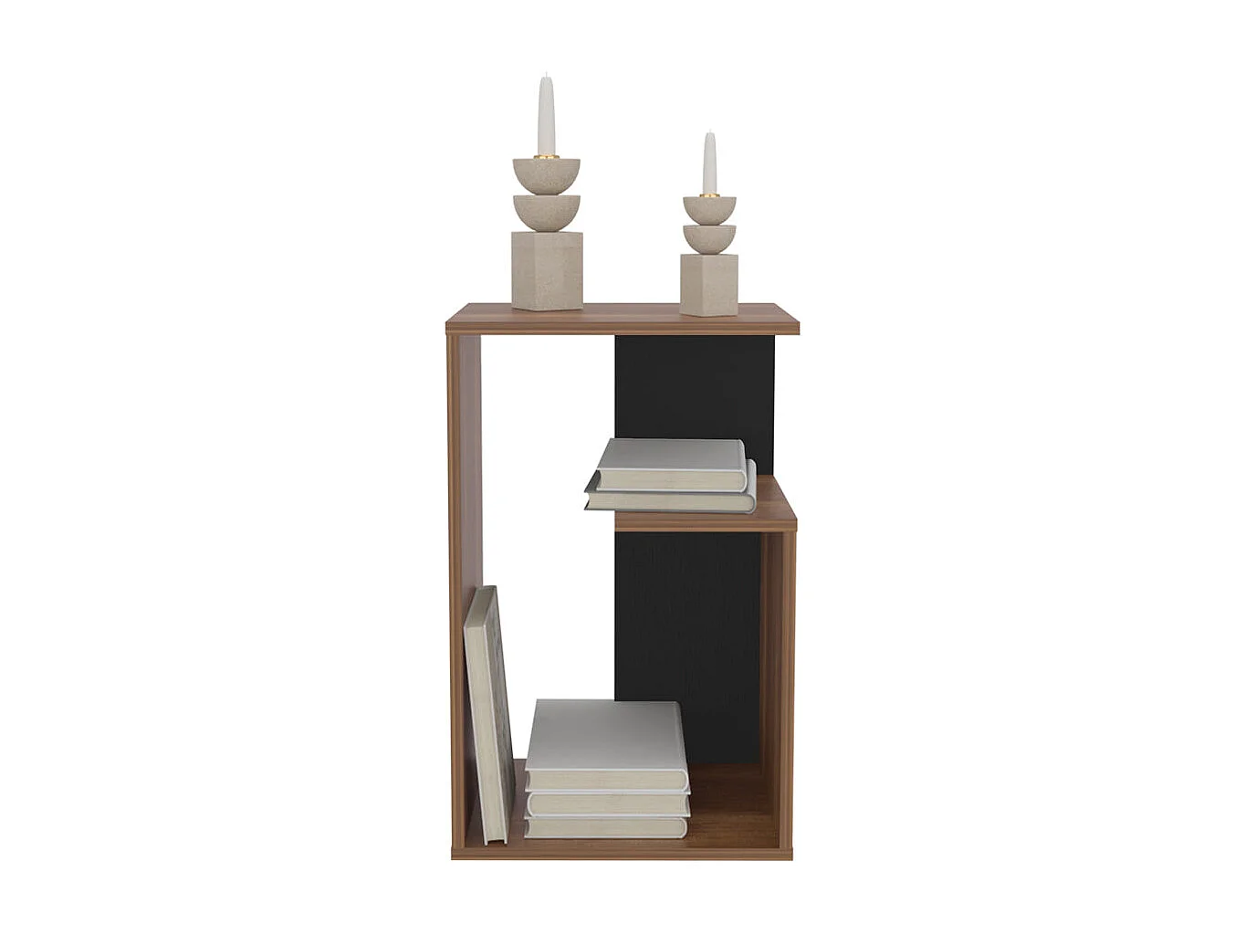 Mesa auxiliar everett en melamina con 3 estantes , Multicolor , 63.4 cm  X 39.8 cm  X 30 cm