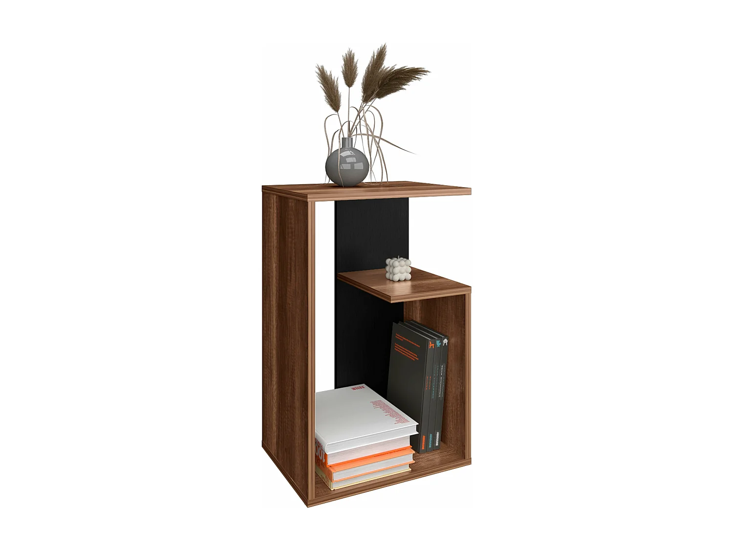 Mesa auxiliar everett en melamina con 3 estantes , Multicolor , 63.4 cm  X 39.8 cm  X 30 cm